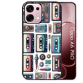 Coque noire taperso pour OPPO A6 PRO 4G et 5G avec motif cassette multi protection antichoc personnalisée