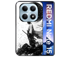Coque noire taperso pour Redmi Note 15 et PRO PLUS 4G 5G avec motif samourai et lune protection antichoc personnalisée