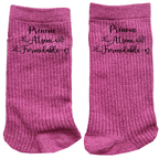 Chaussettes personnalisées paillettes rose motif atsem formidable
