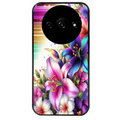 Coque noire taperso pour Redmi A3 avec motif fleur fluo protection antichoc personnalisée