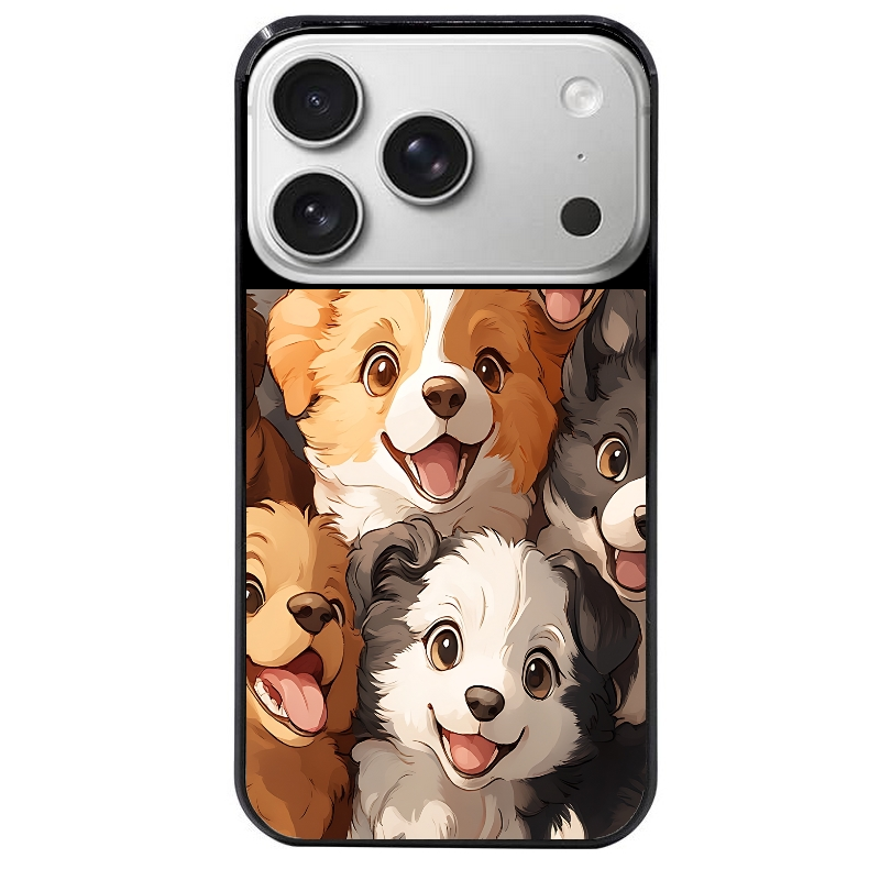 Coque noire taperso pour Iphone 17 17E AIR MAX PRO avec motif chien smile protection antichoc personnalisée