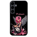 Coque noire taperso pour galaxy A06 A16 A26 A36 A56 avec motif fee rock personnalisee protection antichoc personnalisée
