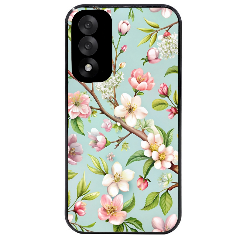 Coque noire taperso pour OnePlus Nord 5 avec motif fleur de printemps protection antichoc personnalisée