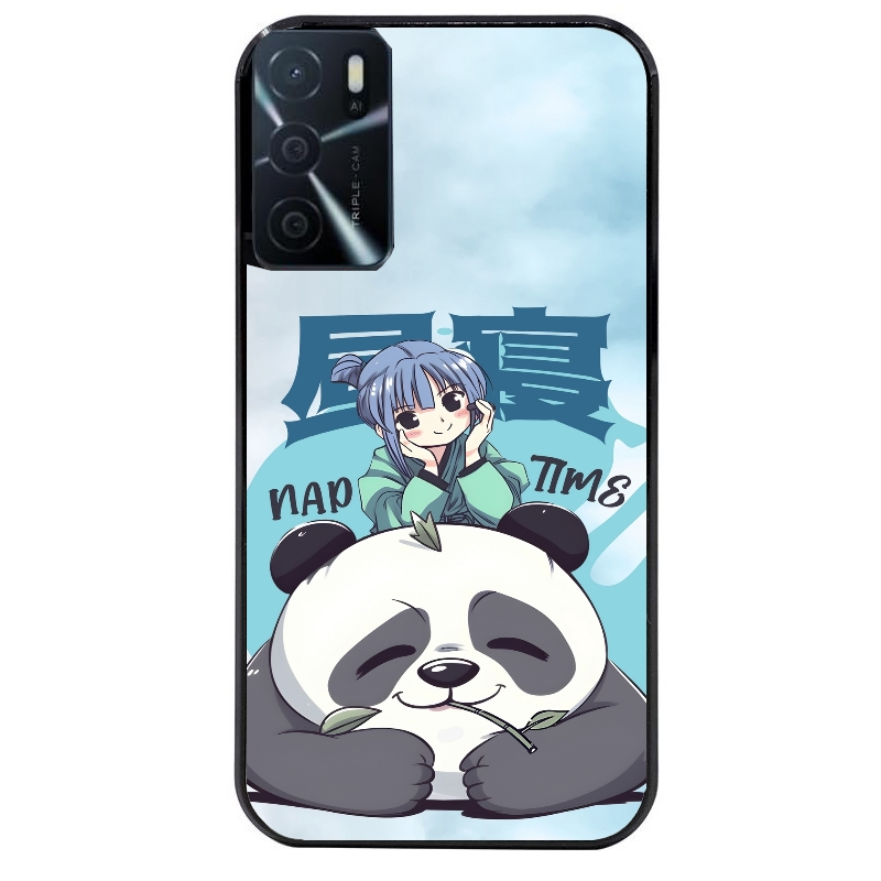 Coque noire taperso pour OPPO A16 et A16S avec motif panda anime protection antichoc personnalisée