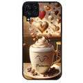 Coque noire taperso pour galaxy A22 A32 A52 A52S 4G 5G  avec motif cafe love morning personnalise protection antichoc personnalisée