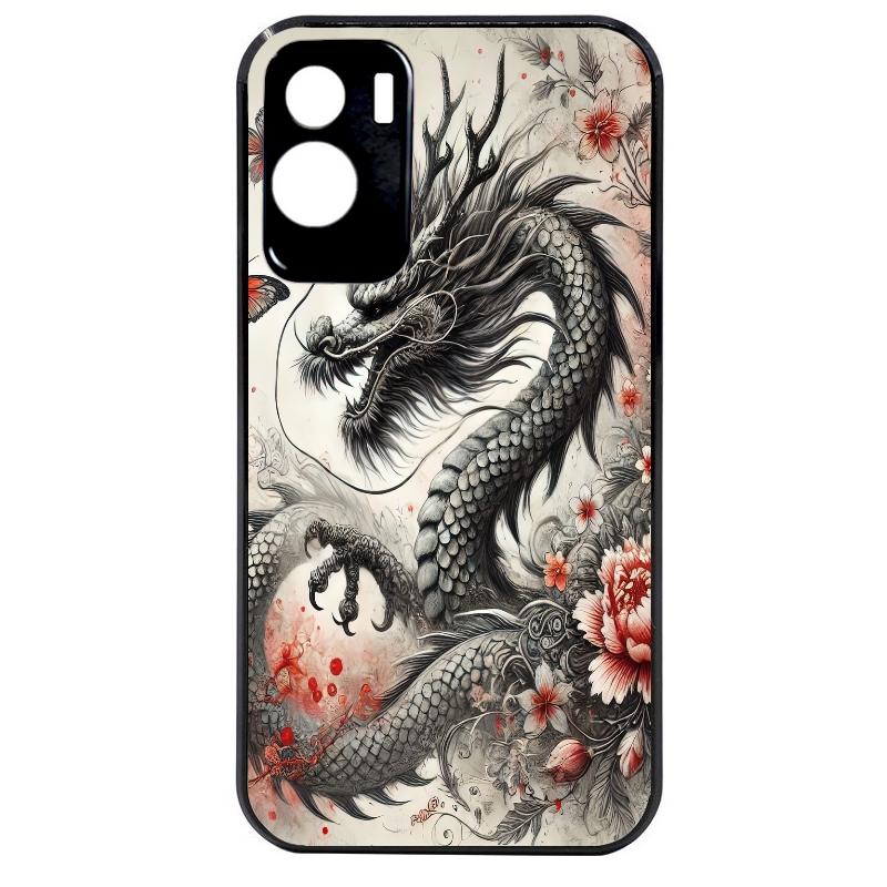 Coque noire taperso pour Honor 70 LITE 90 et LITE avec motif dragon japan protection antichoc personnalisée