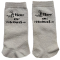 Chaussettes paillettes crème motif atsem en vacances