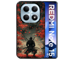 Coque noire taperso pour Redmi Note 15 et PRO PLUS 4G 5G avec motif samourai et katana protection antichoc personnalisée