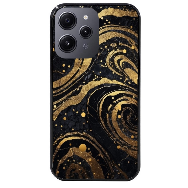 Coque noire taperso pour Redmi 12 4G et 5G avec motif marbre noir protection antichoc personnalisée