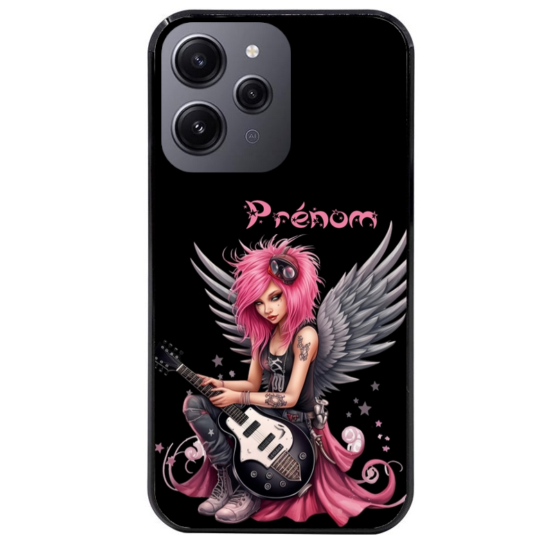 Coque noire taperso pour Redmi 12 4G et 5G avec motif fee rock personnalisee protection antichoc personnalisée