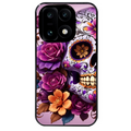 Coque noire taperso pour OnePlus 15 avec motif tete de mort calavera violette protection antichoc personnalisée