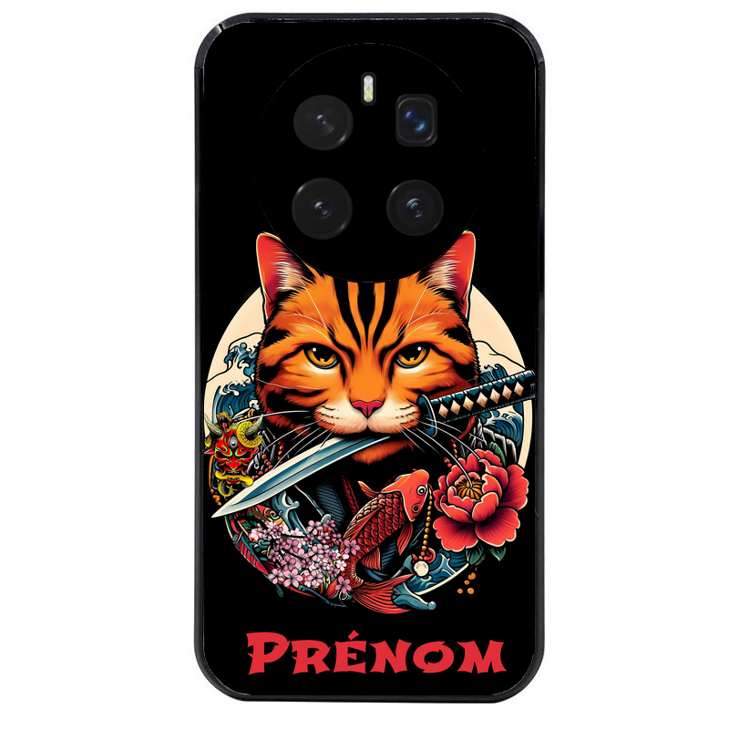Coque noire taperso pour Magic 7 LITE et PRO avec motif chat carpe koii japan personnalise protection antichoc personnalisée